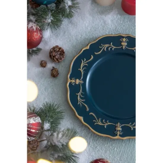 JUJABU 13 in. 8 Pack Plastic Charger Plate image {3}