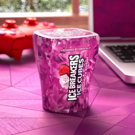 Ice Breakers Ice Cubes Raspberry Sorbet Sugar Free Gum - 40ct image {5}