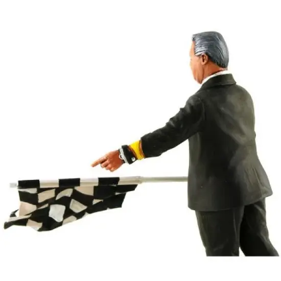 1950-1970's Director of the Course Standing with Checker Flag Figurine for 1/18 by Lemans Miniatures image {3}