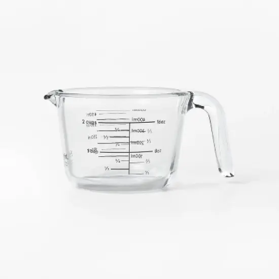 2 Cup Glass Measuring Cup Clear - Figmint&trade;: Borosilicate, Microwave & Dishwasher Safe, 16oz Capacity image {4}