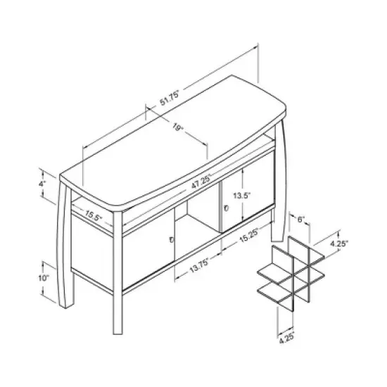 Angla Modern Bold Curved Dining Buffet Espresso - HOMES: Inside + Out image {4}