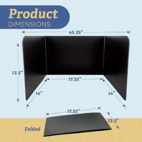 4E's Novelty 20pcs Black Plastic Desk Dividers &ndash; Privacy Folders for Students & Teachers, Must-Have Classroom Supplies image {4}