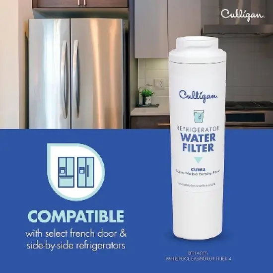 Culligan CUW4 Replacement Whirlpool (EDR4RXD1/WHR4RXD1/KAD4RXD1) Refrigerator Water Filter 4: Filters Odors, Lead, Chlorine image {4}