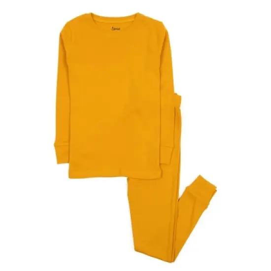 Leveret Kids Two Piece Long Sleeve Cotton Solid Boho Color Pajamas image {5}
