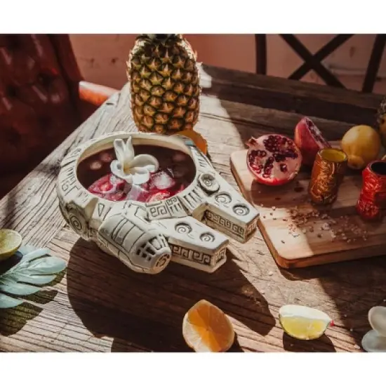 Beeline Creative Geeki Tikis Star Wars Millennium Falcon Punch Bowl Set With Mini Muglets image {4}