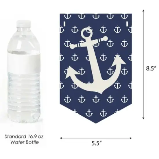 Big Dot of Happiness Ahoy - Nautical - Baby Shower Bunting Banner - Anchor Party Decorations - Welcome Baby image {1}