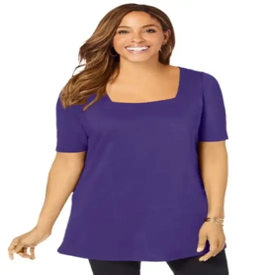 Jessica London Women&rsquo;s Plus Size Square Neck Tunic image {9}