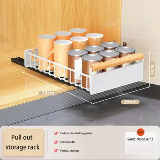 Carbon Steel Pull-Out Cabinet Under-Sink Rack Multi-Function Kitchen Rack Under The Sink Seasoning Dish Rack Home image {9}