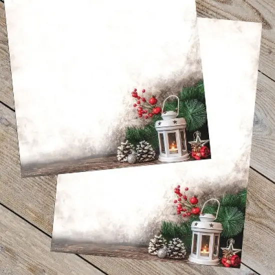 Great Papers Lantern Greetings with Candle and Pine Christmas Letterhead Multicolor 50/Pack image {4}