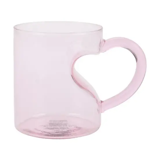 Bioworld Heart Transparent Pink Glass Mug image {6}