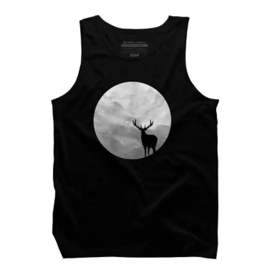 Men's Design By Humans Deer Moon By Expo Tank Top image {2}