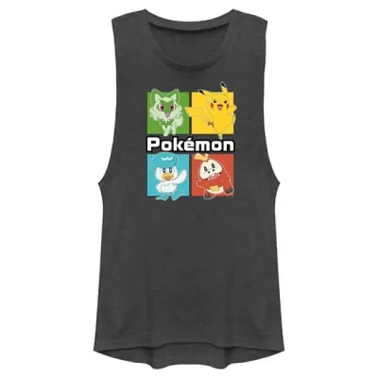 Junior's Pokemon Colorful Square Characters Festival Muscle Tee image {3}