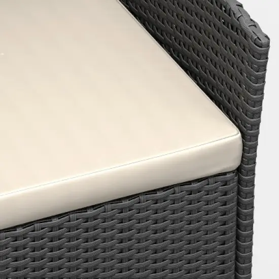 3 Piece Patio Set, PE Rattan Patio Conversation Set, 2 Chairs + Coffee Table, Outdoor Patio Furniture Set for Patio Front Porch Balcony Bistro image {2}