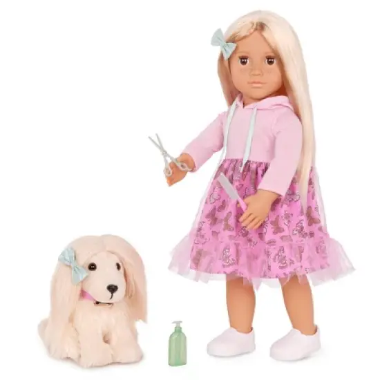 Our Generation Hattie & Bella 18" Doll & Pet Puppy Set image {1}