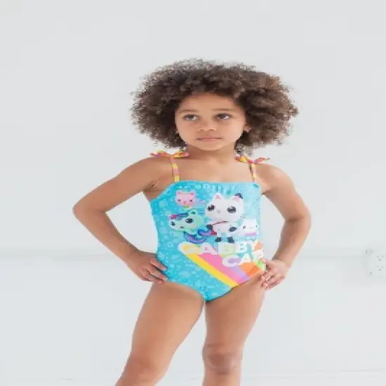 Dreamworks Gabby's Dollhouse Pandy Paws MerCat Girls One Piece Bathing Suit Toddler to Little Kid image {1}