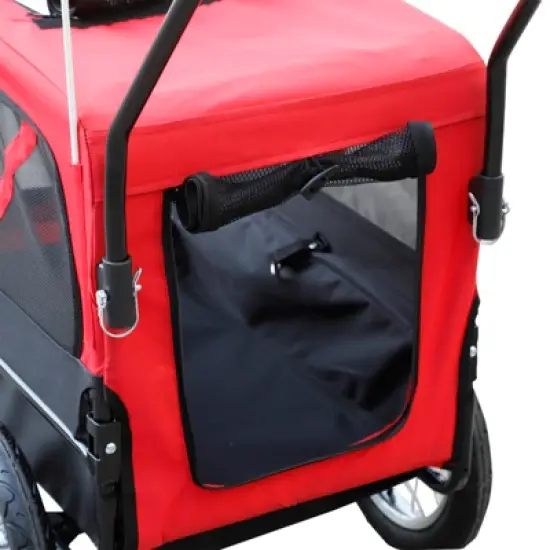 Aosom 2-in-1 Small Dog Bike Trailer and Bike Stroller with Hitch, Bicycle Trailer Sidecar Bike Wagon Cart Carrier Attachment for Travel image {6}