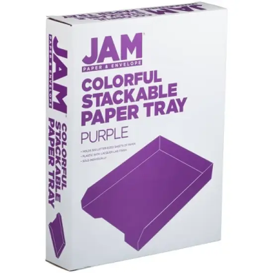 JAM Paper 2pk Stackable Desktop Paper Trays Purple image {4}