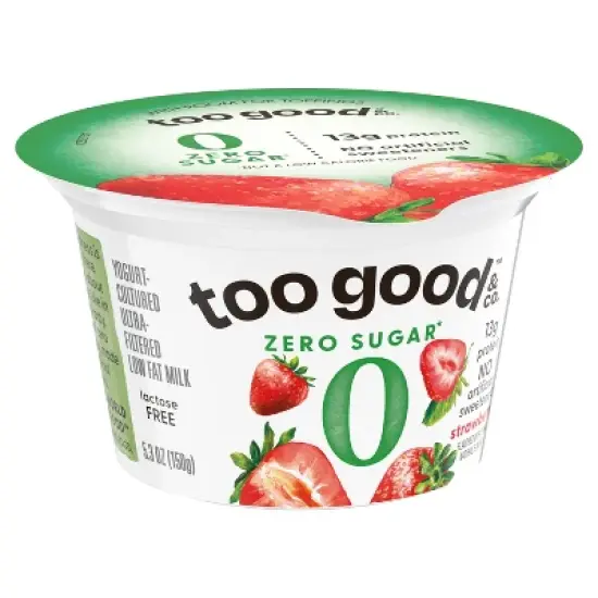 Too Good & Co. Zero Sugar Strawberry Yogurt - 5.3oz image {1}