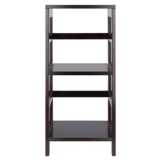 29.21" 2 Tier Leo Shelf Storage or Bookshelf Narrow Espresso Finish - Winsome image {1}