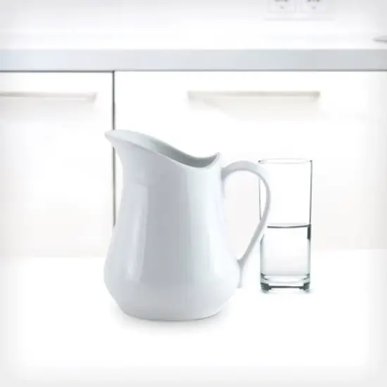 Harold Import HIC NT308 Porcelain Creamer Pitcher 32 Oz White image {2}