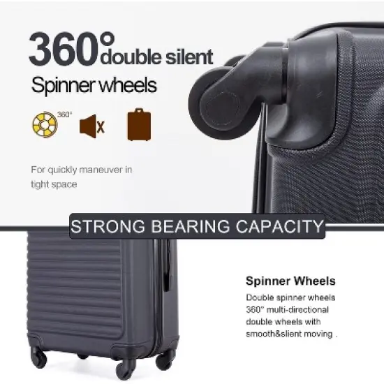 YONWAY 20" Lightweight  Luggage, with Spinner Wheels, ABS suitcases luggage image {6}