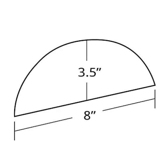 Azar Displays Mirror Half Round Header 3.5 x 8-inch 700049 image {1}