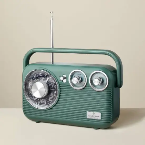 Retro Portable AM/FM Bluetooth Radio Green - Hearth & Hand&trade; with Magnolia image {2}