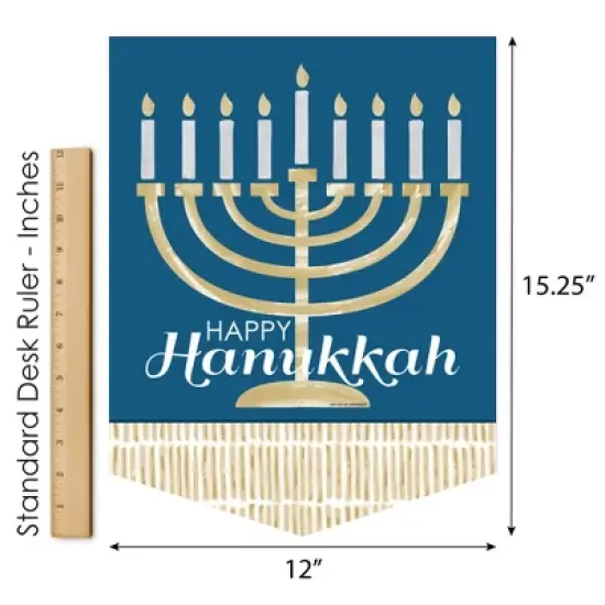 Big Dot of Happiness Happy Hanukkah - Outdoor Home Decorations - Double-Sided Chanukah Holiday Party Garden Flag - 12 x 15.25 inches image {4}