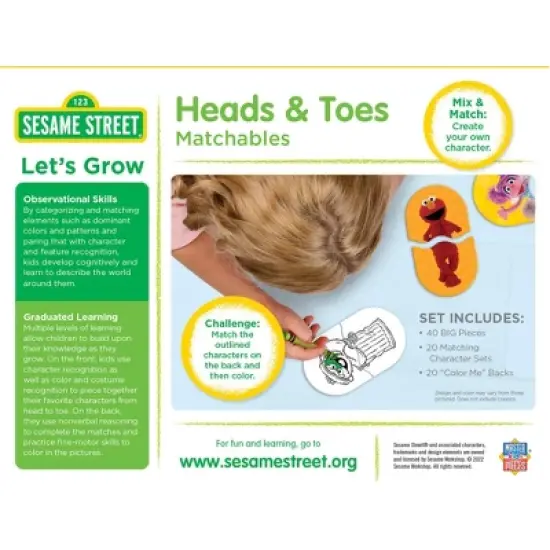 MasterPieces Kids Games - Sesame Street Heads & Toes Matching Game image {3}