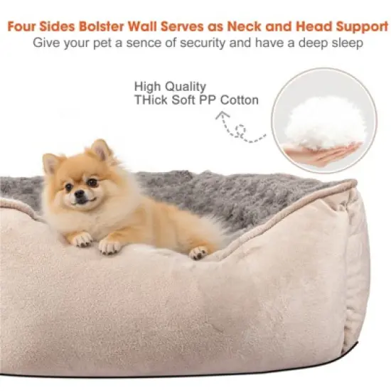 JOEJOY Rectangle Dog Bed,Sleeping Sofa Non-Slip Bottom Breathable Soft Puppy Bed Durable Orthopedic Calming Pet Cuddler image {2}