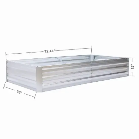 LuxenHome 6Ft x 3Ft Rectangular Galvanized Steel Raised Garden Bed Planter image {7}