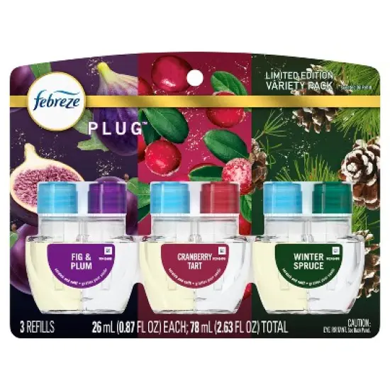 Febreze Odor-Fighting Fade Defy Plug Air Freshener Refill - Winter - 2.61 fl oz/3pk image {9}