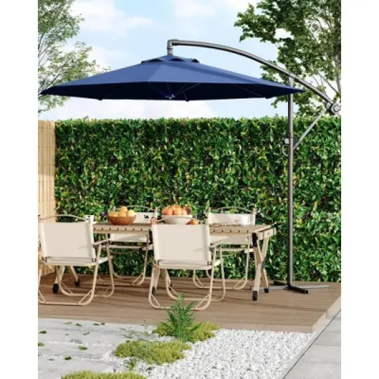 10 FT Cantilever Umbrella, Outdoor Offset Patio Umbrella with Easy Tilt Adjustment, 8 Ribs, UV Protection for Backyard, Lawn, Garden image {8}