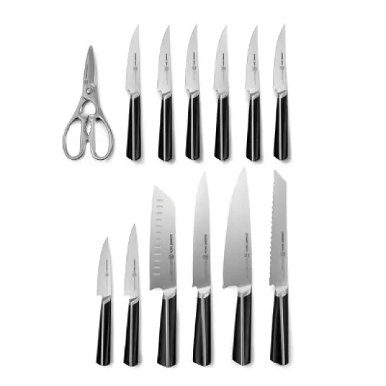Schmidt Bros Cutlery Highline 14pc Knife Block Set Black/Silver: Stainless Steel Forged Knives, ABS Handles, Lifetime Warranty image {1}