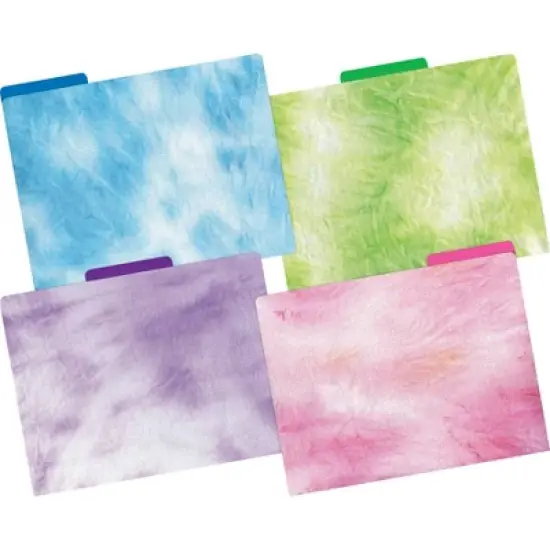 Barker Creek Tie-Dye and Ombre 14pt Letter-Size File Folders Multi-Design Set 24 per Set: Paper, Top Tab, 50 Sheet Capacity image {1}