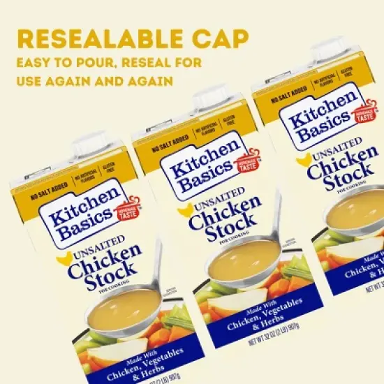 Kitchen Basics Gluten Free Unsalted Chicken Stock - 32oz image {2}