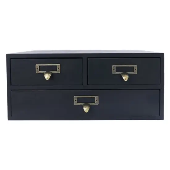 YIYIBYUS Wooden Storage Drawers for Tabletop, Desktop Organizer, Brown image {3}