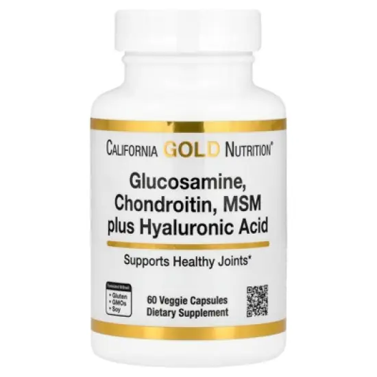 California Gold Nutrition Glucosamine, Chondroitin, MSM plus Hyaluronic Acid, 60 Veggie Capsules image {5}