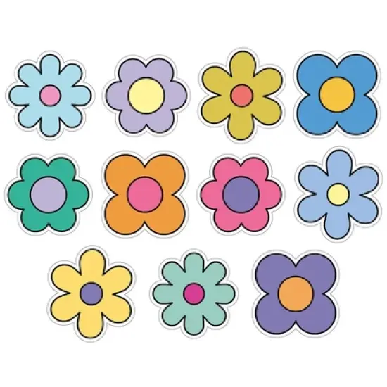 Carson Dellosa Education Happily Ever Elementary Retro Remix Flowers Cutouts, 36 Per Pack, 3 Packs image {1}