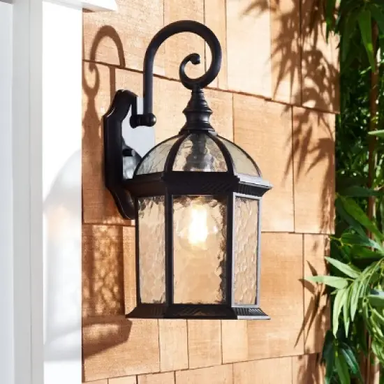 Falyn 8" Outdoor Wall Sconce (Set of 2) - PLT7004 - Black - Safavieh image {5}