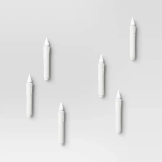 6ct 7" LED Battery Operated Color Changing Hanging Candle Lights Halloween Decorative Prop White - Hyde and EEK! Boutique&trade; image {2}