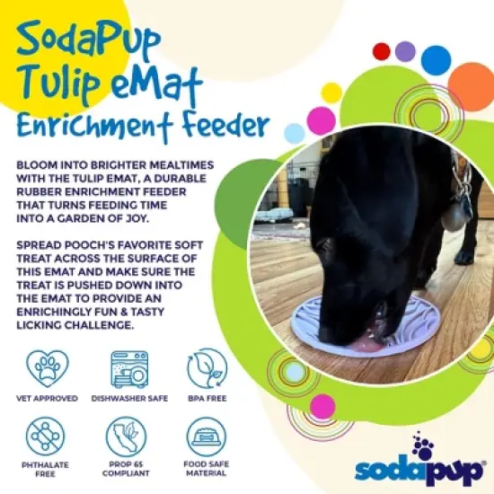Tulip Design eMat Enrichment Lick Mat With Suction Cups image {1}