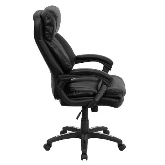 Emma and Oliver High Back Black LeatherSoft Extensive Padding Swivel Ergonomic Office Arm Chair image {3}