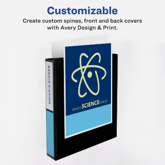 Avery TouchGuard Protection View 3 Ring Binder, Clear View Cover, 1.5" Slant Rings, 1 White Binder (17142) image {5}