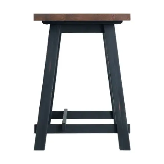 32" Small Adam Solid Wood Desk Rustic Natural - Alaterre Furniture image {2}