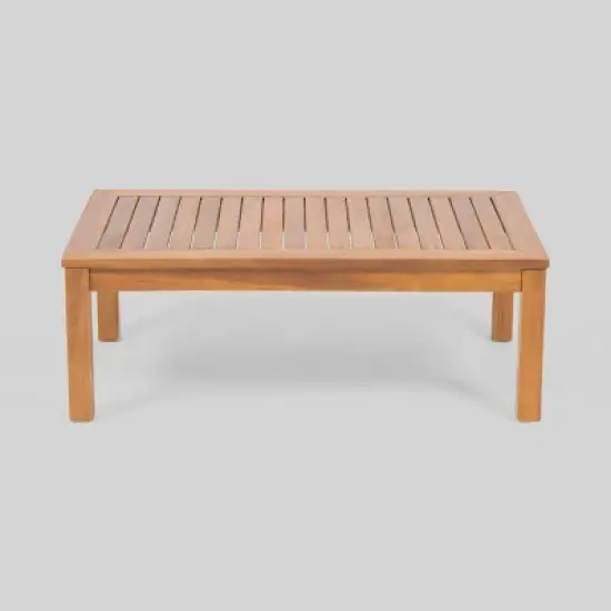 4pc Leah Acacia Wood Patio Chat Set Dark Teal - Christopher Knight Home image {5}