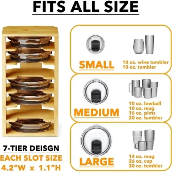 Tumbler Lid Organizer for Kitchen Cabinet (7-Tier)-SpaceAid&reg; image {6}