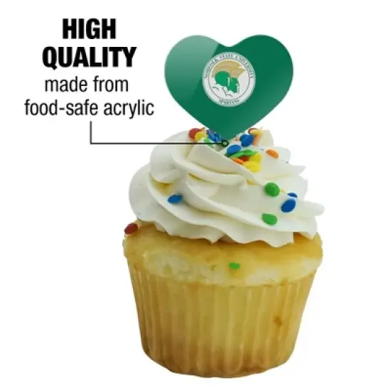 Norfolk State University Primary Logo Heart Love Cupcake Picks Toppers Decoration Set of 6 image {2}