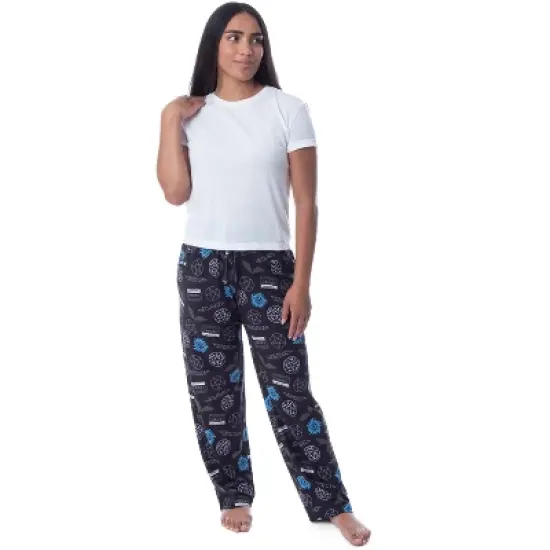 Supernatural Womens' Join The Hunt Anti-Possession Castiel Logos Pajama Pants Black image {4}