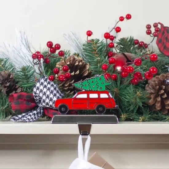 Northlight Vintage Station Wagon Car with Tree Christmas Stocking Holder - 5.25" image {1}